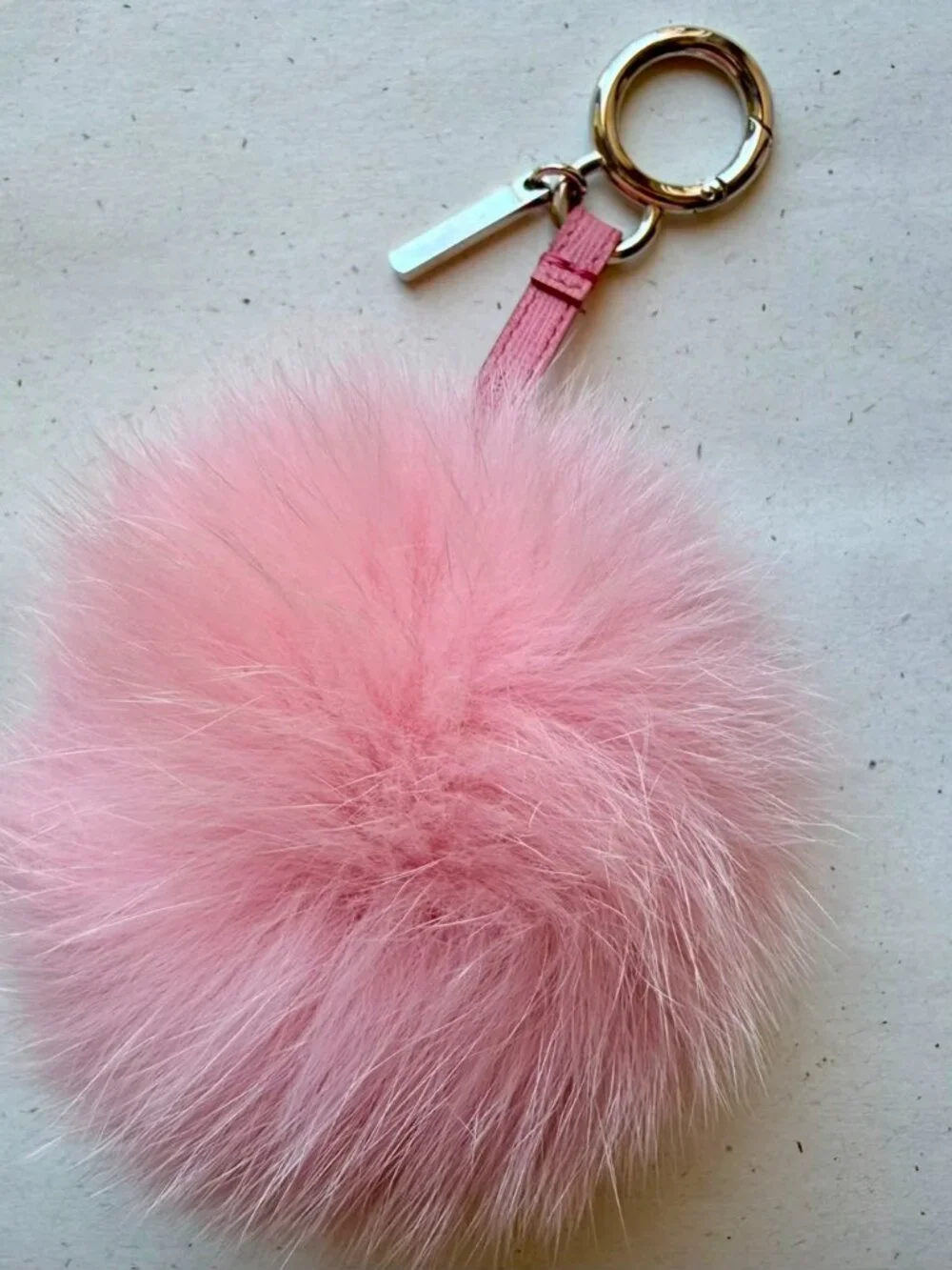Fendi Pink Fox Fur Pom Pom Bag Charm